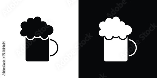 Beer icons. silhouette icons for ui designs
