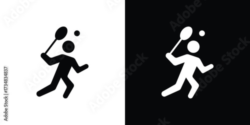Badminton icons. silhouette icons for ui designs