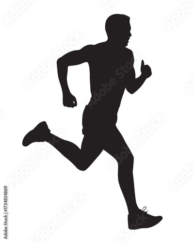 sprinting runner silhouette vector athletic motion graphic for fitness projects