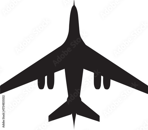 aircraft silhouette vector bomber plane profile viewed from below aviation design ai eps jpeg png