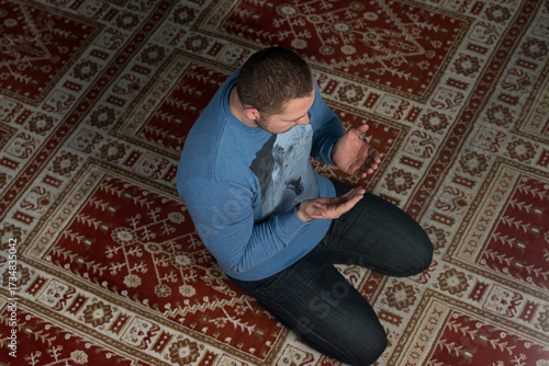 Young Muslim Man Praying