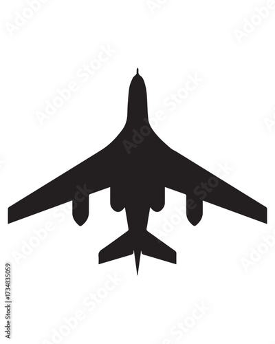 large four-engine jet silhouette vector overhead style strategic bomber clipart ai eps jpeg pngv