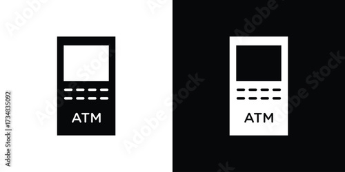 ATM machine icons. silhouette icons for ui designs
