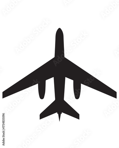 military bomber silhouette from below vector illustration four engines swept wings ai eps jpeg png