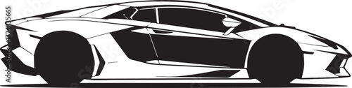 minimalist sportscar sideview vector silhouette sleek supercar illustration for automotive design