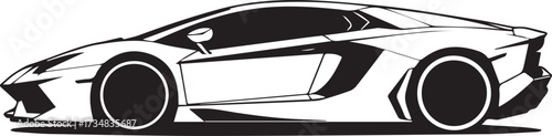 editable ai eps vector sportscar silhouette modern supercar design perfect for logo decal mockup