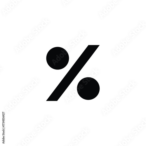 Close-up of a black percentage symbol on a plain emphasizing simplicity and clarity