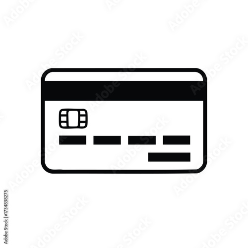 Close-up of a modern credit card with chip and magnetic strip on a plain