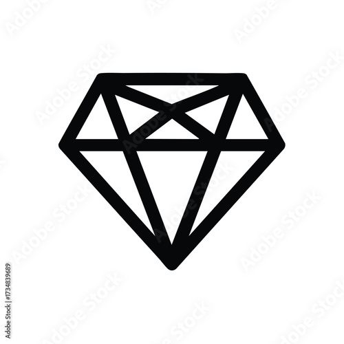 Elegant and Sparkling Diamond with Geometric Facets Highlighting Its Brilliant Cut and Intricate Design