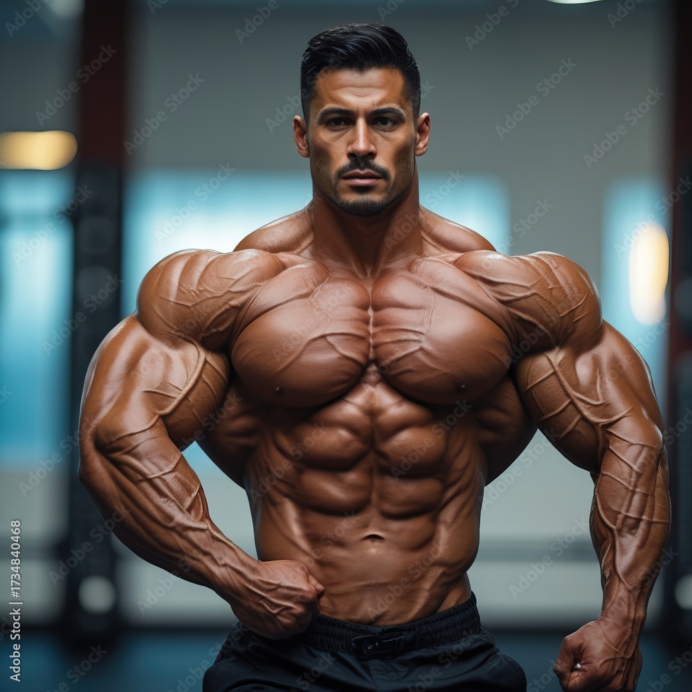 Fototapeta premium Muscular Latin Fitness Man Training
