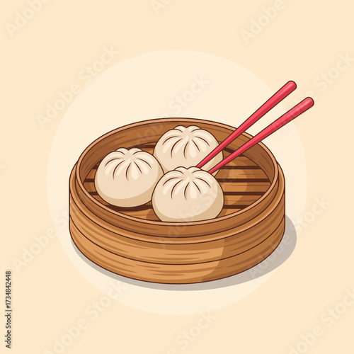 A beautifully arranged plate of dumplings with vibrant colors and chopsticks, showcasing a popular culinary delight, representing culture, creativity, and enjoyment in dining.