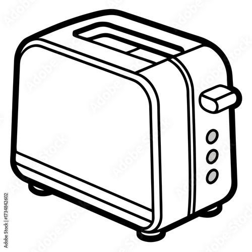 Modern toaster vector illustration scalable icon for kitchen appliance design and breakfast graphics silhouette Vector white background