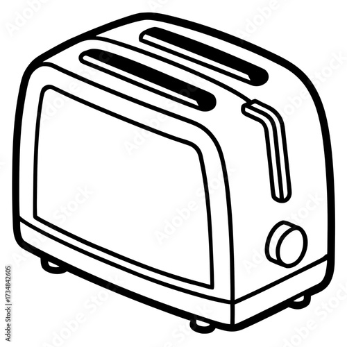 Scalable vector illustration of a classic two-slot kitchen toaster icon for digital and print media silhouette Vector white background
