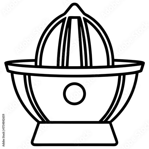 Vector illustration of a classic citrus juicer for fresh juice extraction scalable icon silhouette Vector white background