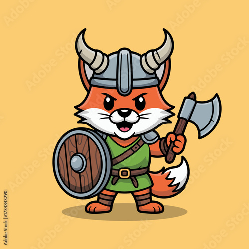 This fierce fox warrior, donning a helmet and wielding an axe, embodies strength and bravery, making it an exciting character for fans of adventure and fantasy.