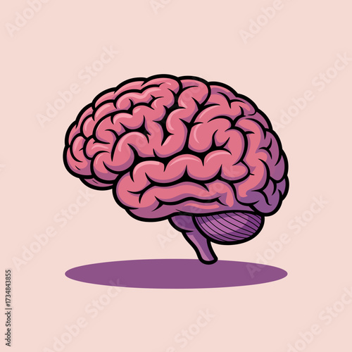 A creative representation of a human brain emphasizing intricate structures, beautifully designed with vivid colors, showcasing the complexity and wonder of human thought and creativity.