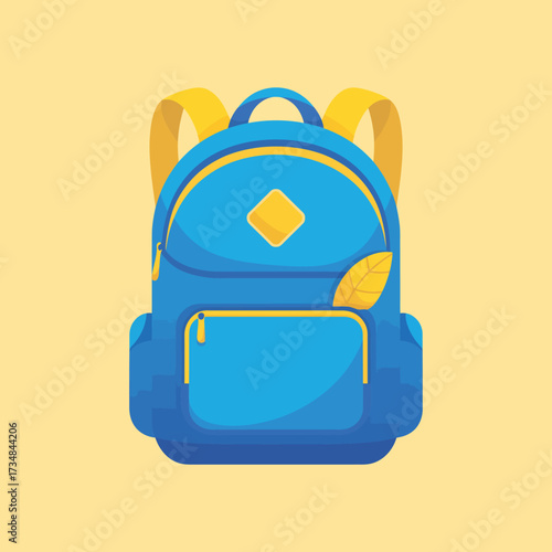 A vibrant blue backpack featuring a leaf design and stylish zippers, perfect for students and travelers looking for a mix of style and functionality in their accessories.