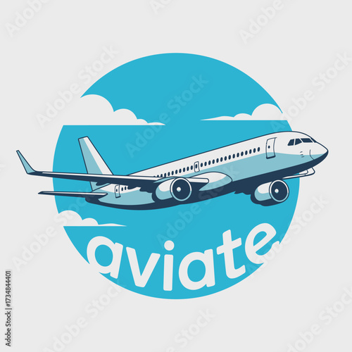 An airplane taking off against a bright sky backdrop, emphasizing the 'aviation' theme, ideal for travel, aviation enthusiasts, and technology marketing.