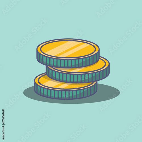 This image depicts a stack of shiny golden coins, symbolizing wealth and prosperity, making it perfect for financial, business, or investment-related content.