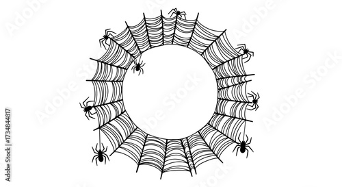 Circular spider web frame