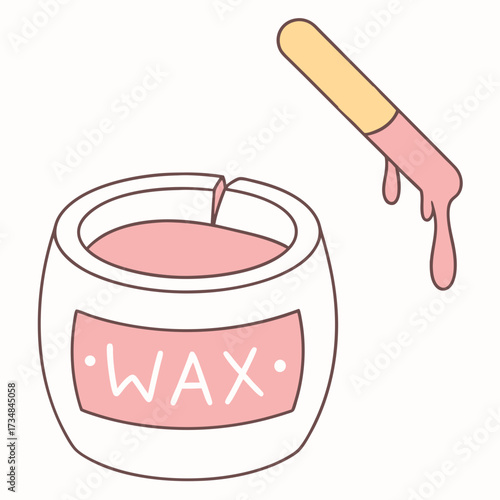 Achieve beautifully smooth skin with this charming pink waxing pot and applicator stick, perfect for beauty routines