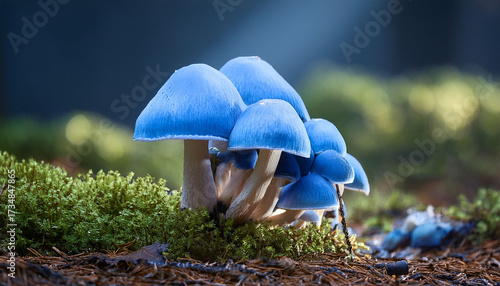The Blue Roundhead Stropharia Caerulea Is An Edible Mushroom