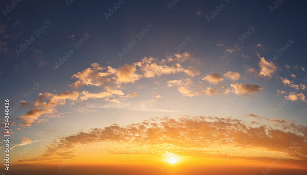 Obraz premium Beautiful Orange Sky Sunrise Background Panorama Picture