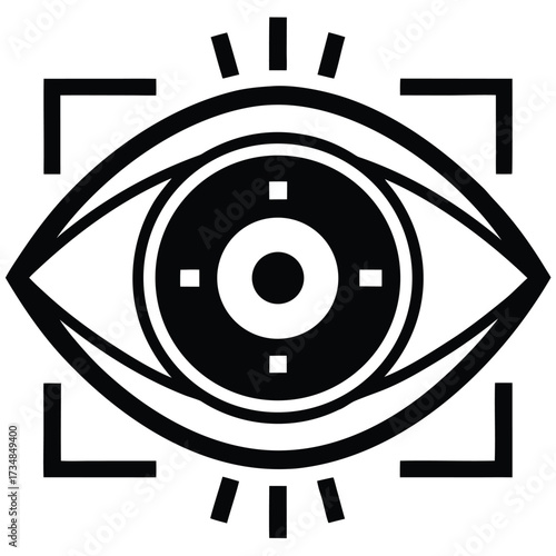 eye scan  iris recognition  vector icon