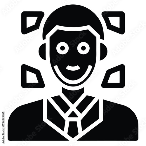 face recognition vector icon