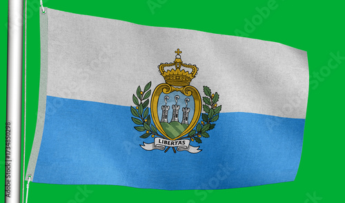 Fényképezés Small hand-held San flag used in parades, rallies, and cultural events