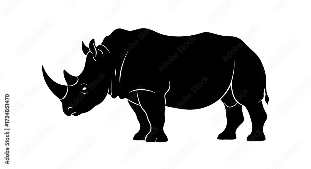 Fototapeta premium rhino silhouette vector