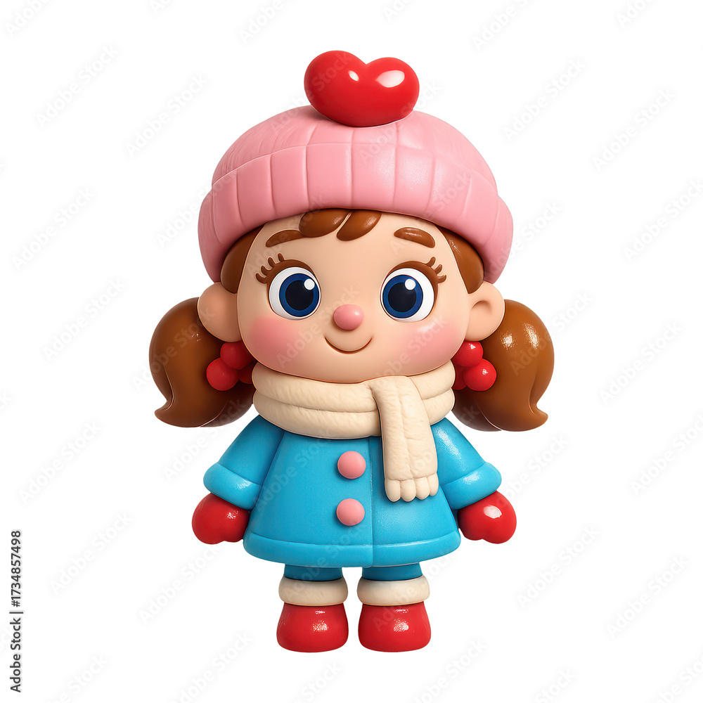 Fototapeta premium PNG Cute winter girl illustration