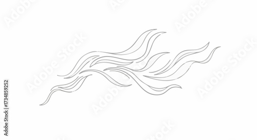 Abstract flowing lines in a delicate, hand-drawn style. This graceful organic design suggests movement, air, and nature