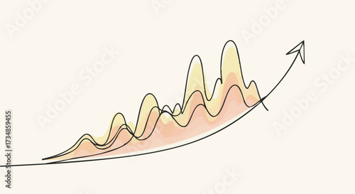 Abstract illustration of a business chart with an upward trend, representing growth and success