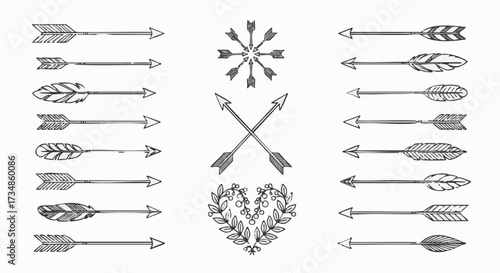 Collection of artistic rustic arrow designs