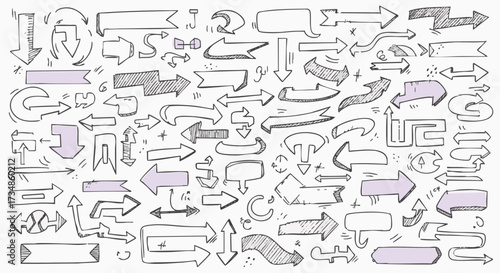 Collection of hand-drawn arrows and pointers