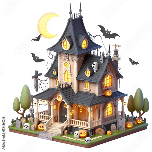 Wallpaper Mural haunted Halloween houses Torontodigital.ca