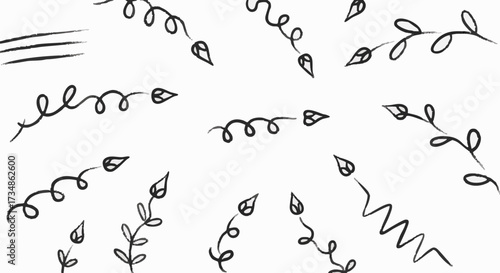 Simple monochrome hand-drawn seamless pattern