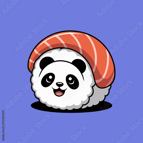 A delightful sushi roll featuring a playful panda design symbolizes fusion cuisine and creativity, sparking joy and whimsy for food lovers and playful art enthusiasts.