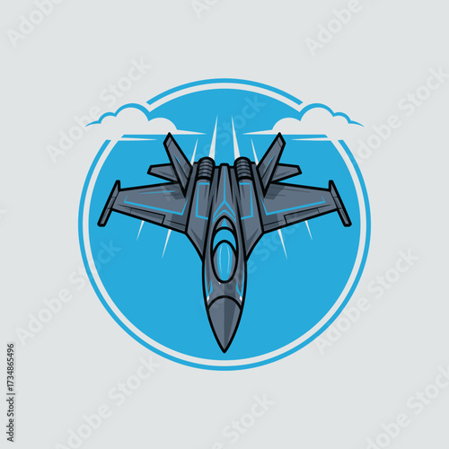 A striking illustration of a futuristic jet aircraft soaring through a clear blue sky, symbolizing speed and innovation in aviation, embodying the thrill of flight.
