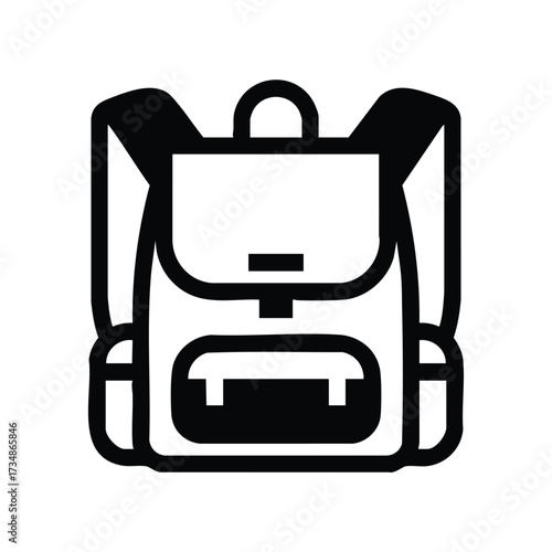 Backpack with multiple compartments and padded shoulder straps designed for travel, hiking, or outdoor adventures