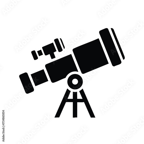 Silhouette of a Telescope on a Tripod Against a Plain for Astronomy and Stargazing Concepts