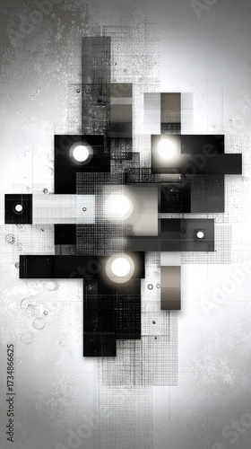 Abstract Geometric Design With Light Effects
