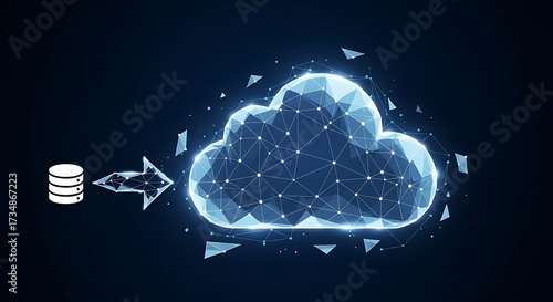 Cloud Database Migration Illustration.