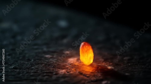 Wallpaper Mural Glowing Seed Floating Above Textured Surface in Dramatic Lighting Video Torontodigital.ca