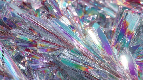 Abstract Iridescent Crystal Cluster