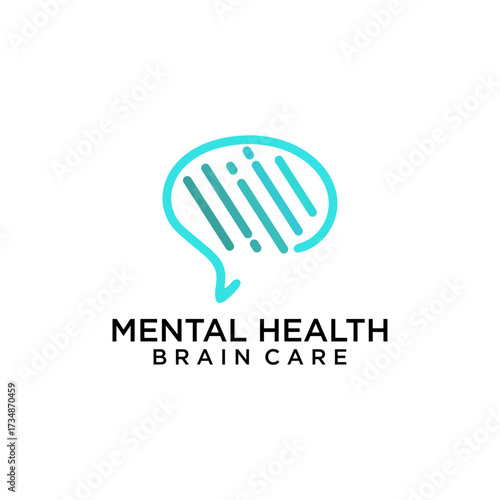 Mental Health Brain Care Psychiatrist Smart Thinking Logo Template vector