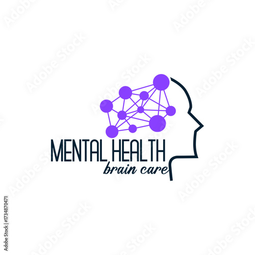 Mental Health Brain Care Psychiatrist Smart Thinking Logo Template vector