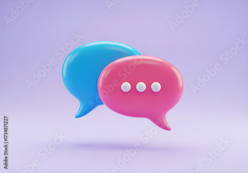 3d rendered chat bubbles icon communication and messaging concept