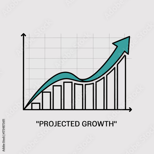 A visual representation of projected growth illustrated by a line graph and bar chart, signifying possible future success or business expansion in a clear manner.